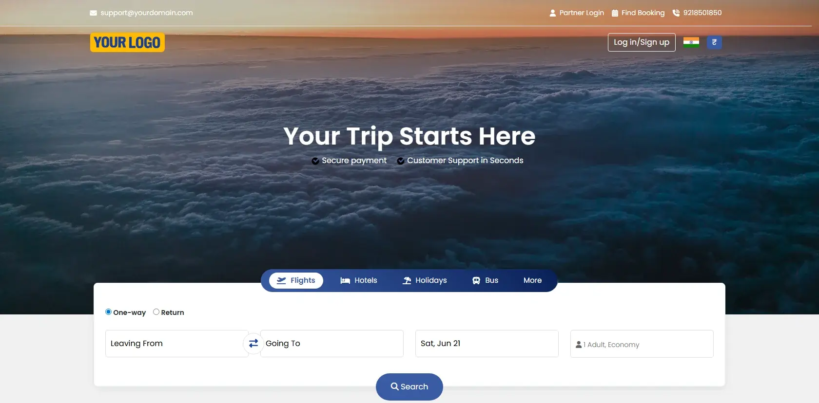 Travel portal theme preview