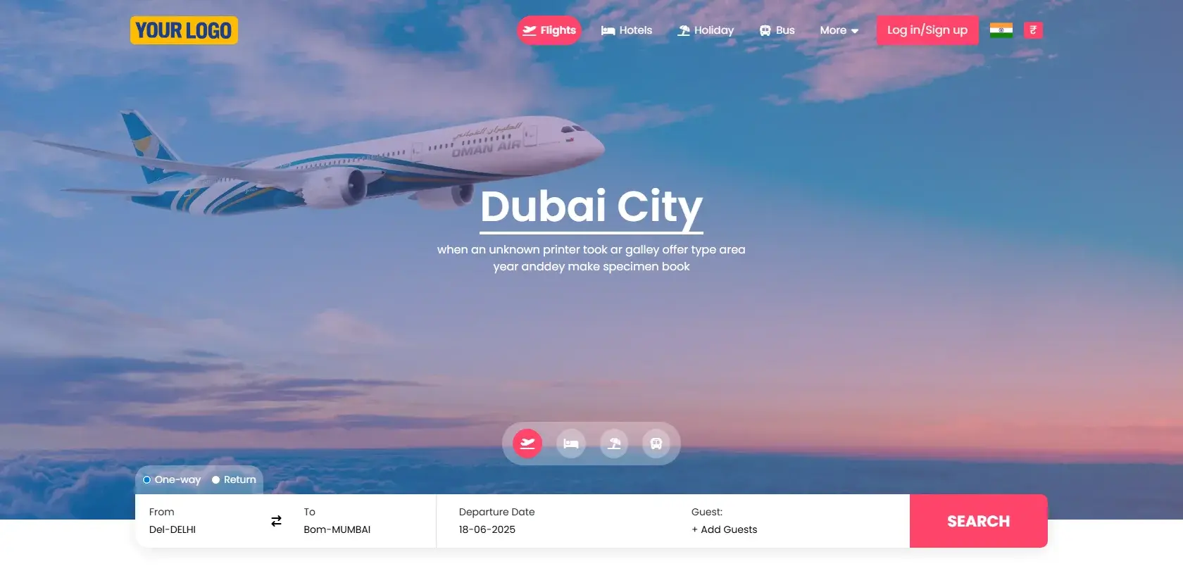 Travel portal theme preview