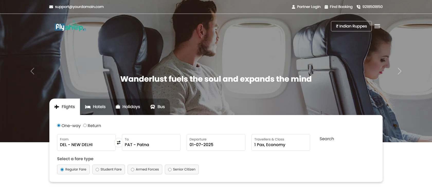 Travel portal theme preview