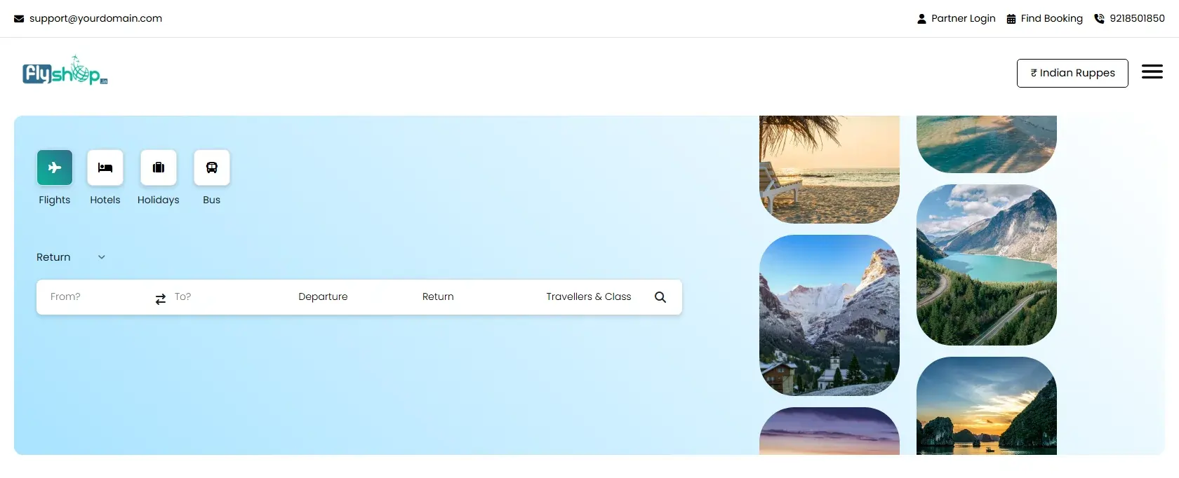 Travel portal theme preview